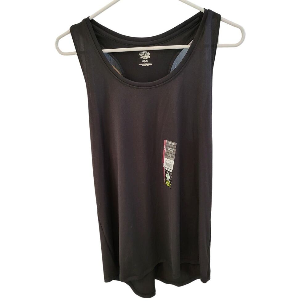 Athletic Works Moisture Wicking Black Razer Back Tank Top - Small (4-6)